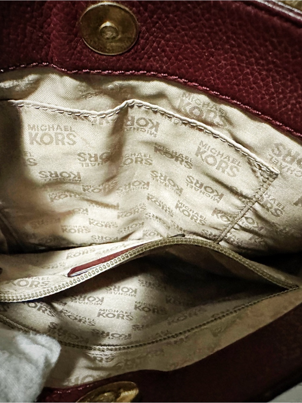 Vintage Michael Kors Burgundy Leather Crossbody Bag soft leather dark red - Picture 12 of 17